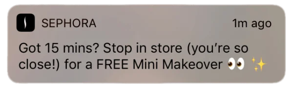 Sephora Push Notification